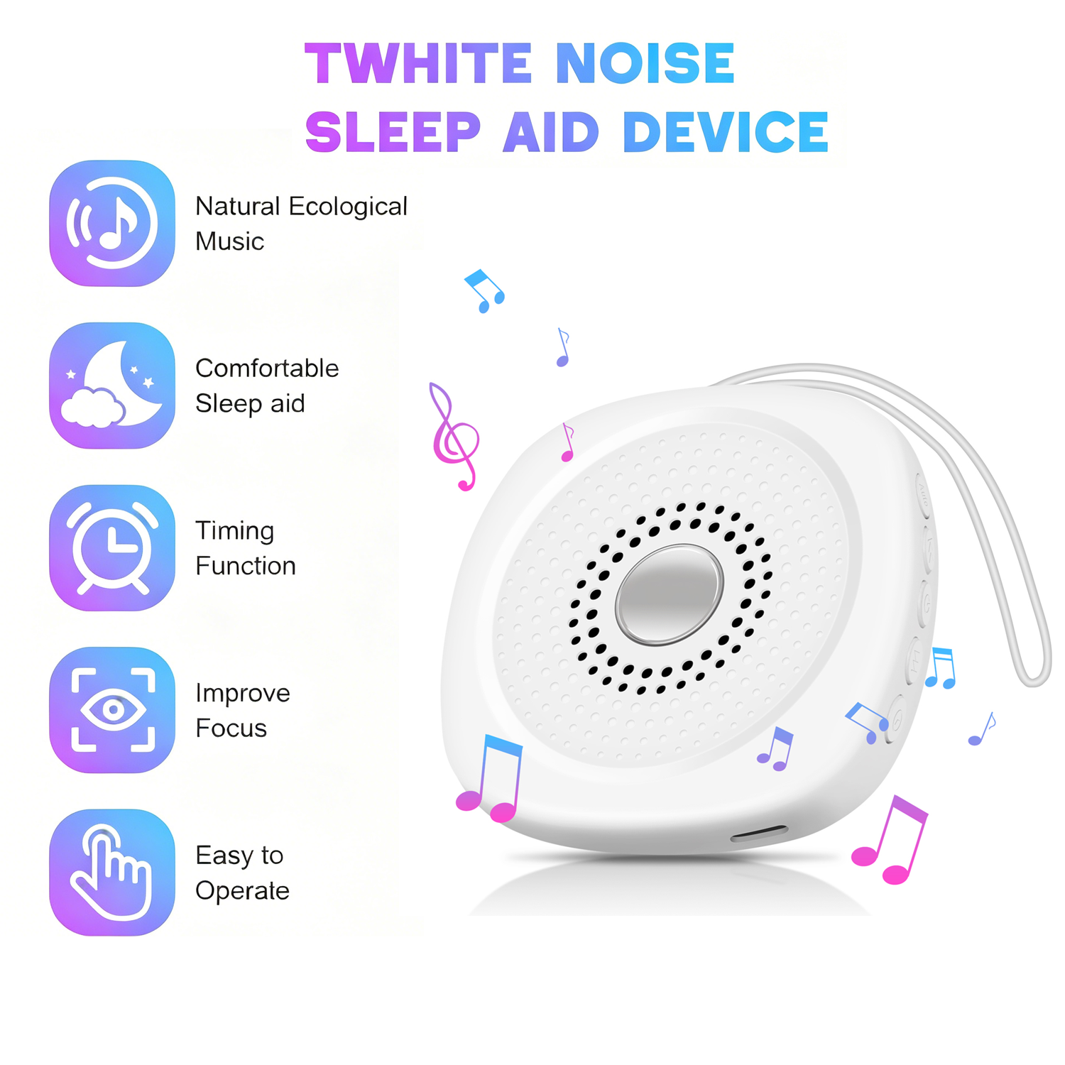 Audio Music Maker - White Noise Sound Machine with 10