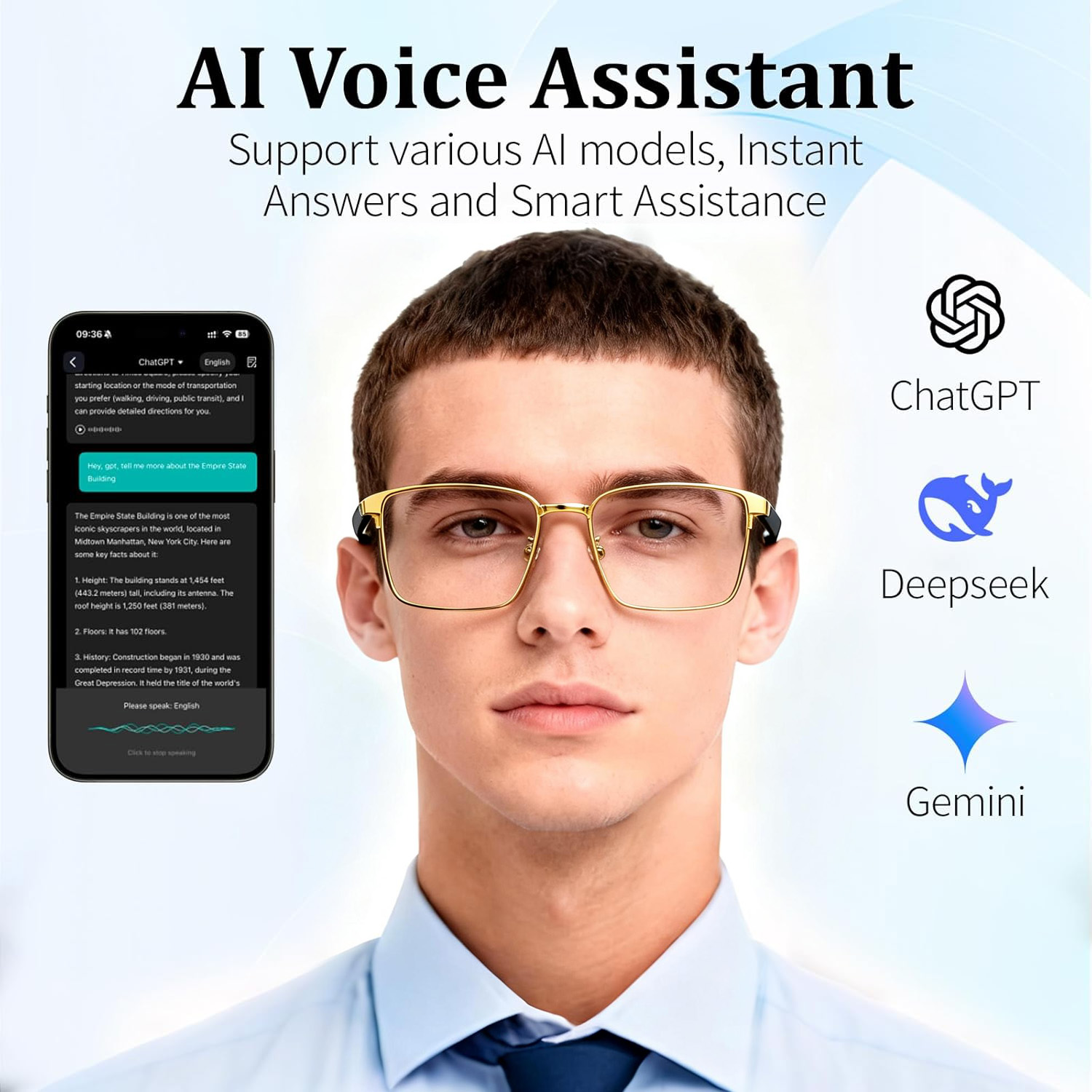 Smart Audio Glasses, Real-Time - Audio Music Apps ulasan dan harga