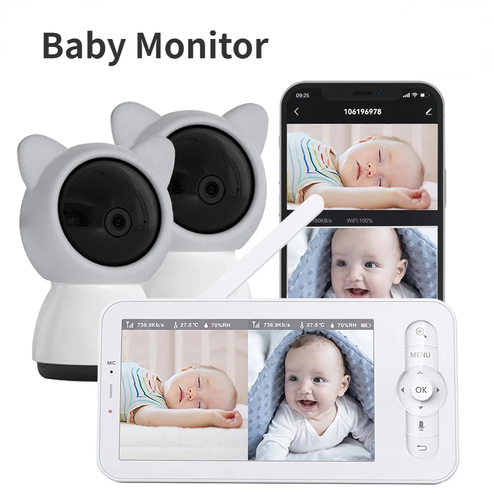Baby Monitor HD 5 Inch LCD Two - Audio Music Apps ulasan dan harga