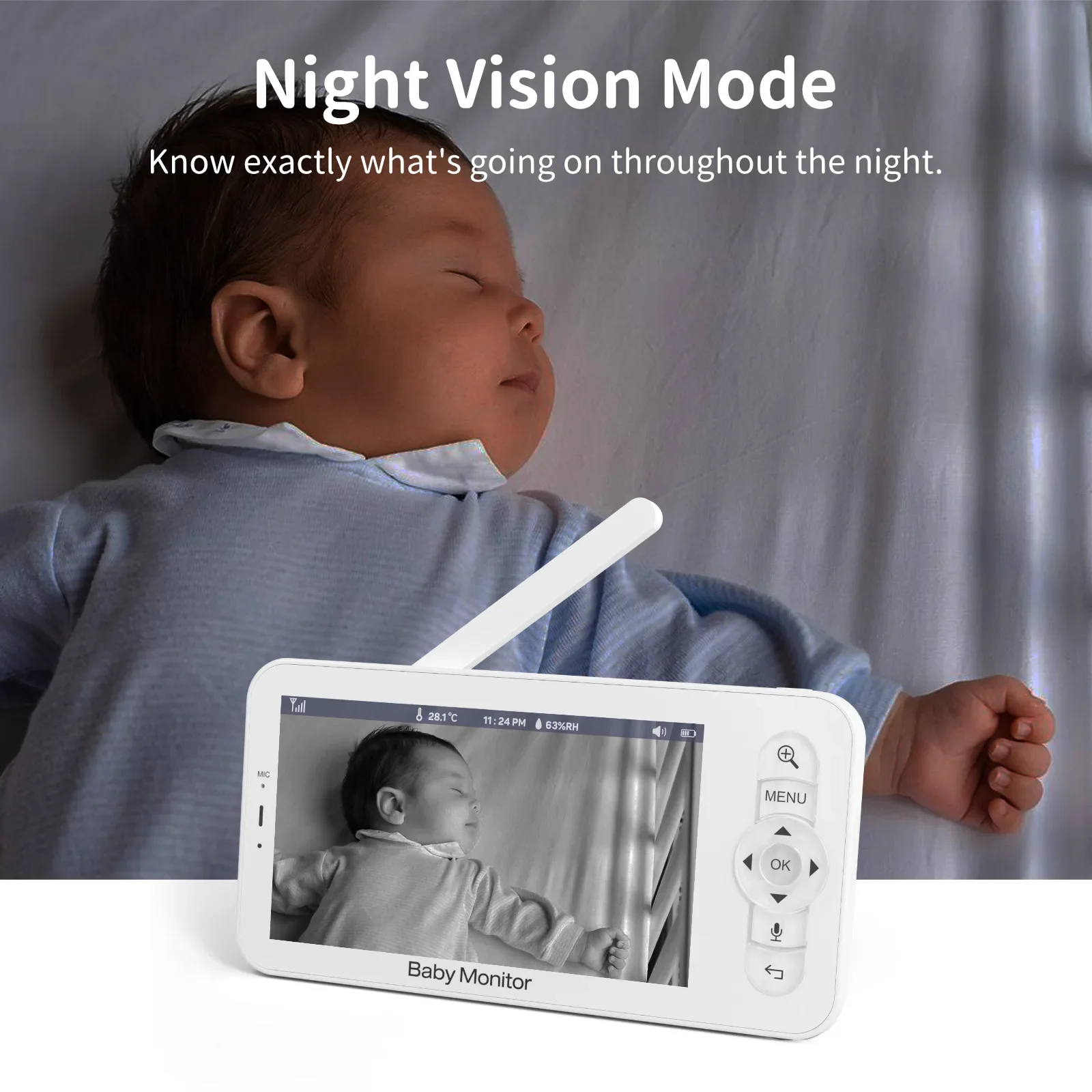 Baby Monitor HD 5 Inch LCD Two - Audio Music Apps ulasan dan harga