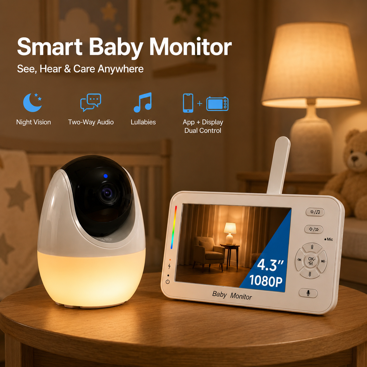 Smart Baby Monitor with Night  - Audio Music Apps ulasan dan harga