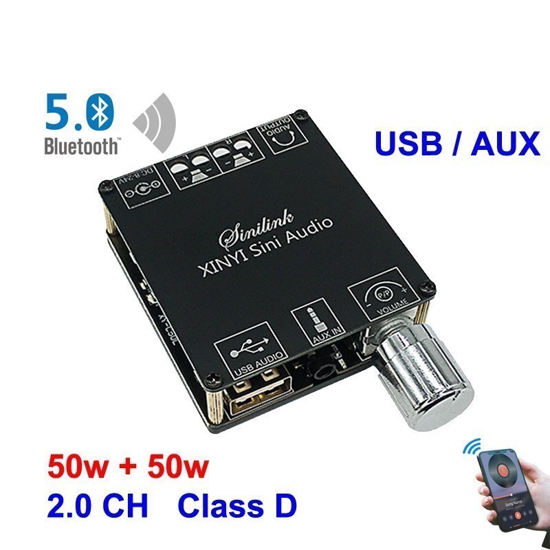 2*50W ForBluetooth5.0 Power Am - Audio Music Apps ulasan dan harga