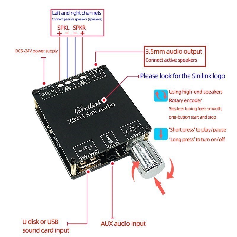 2*50W ForBluetooth5.0 Power Am - Audio Music Apps ulasan dan harga