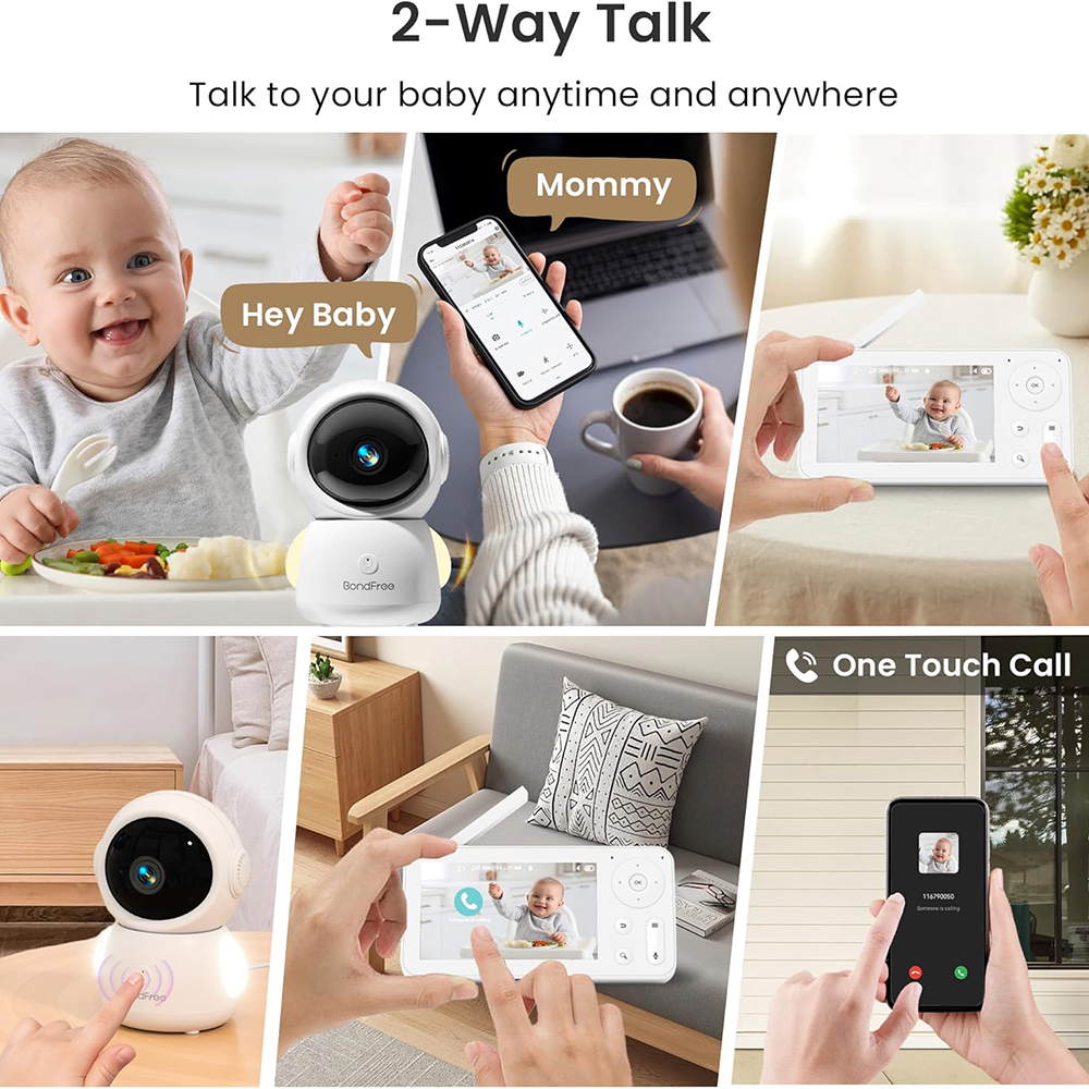 2K Baby Monitor with 2 Cameras - Audio Music Apps ulasan dan harga