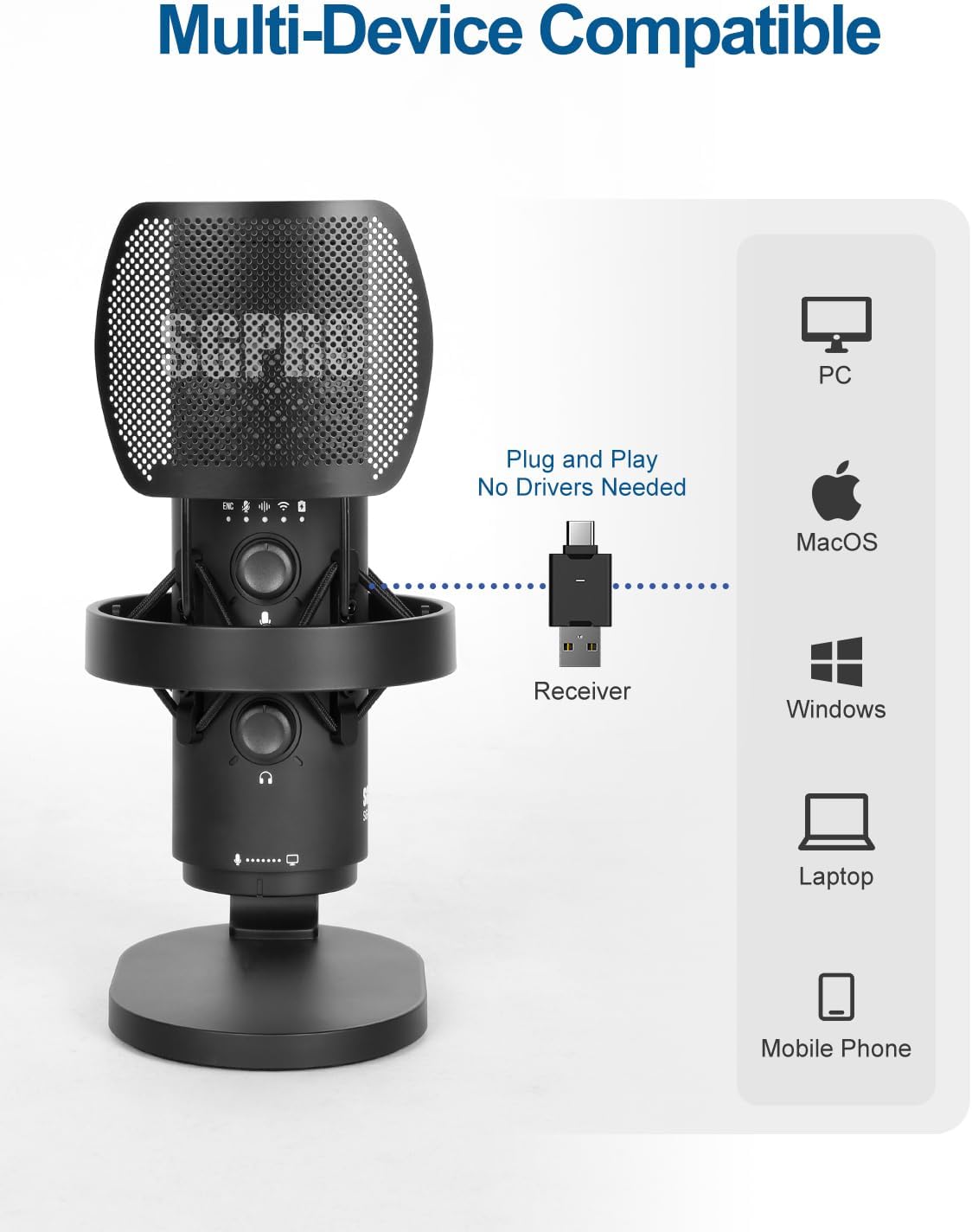 Wireless USB Microphone for St - Recording Pop Filter ulasan dan harga
